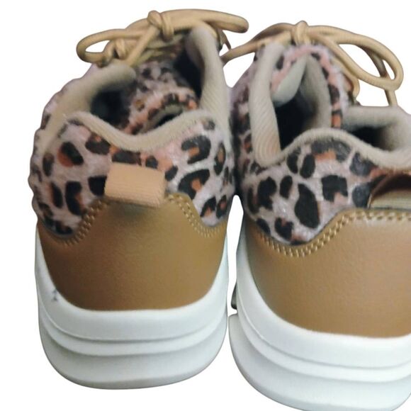 Xpacs Brown Tan Leopard Print Sneakers with Chunky Sole - Picture 2 of 10